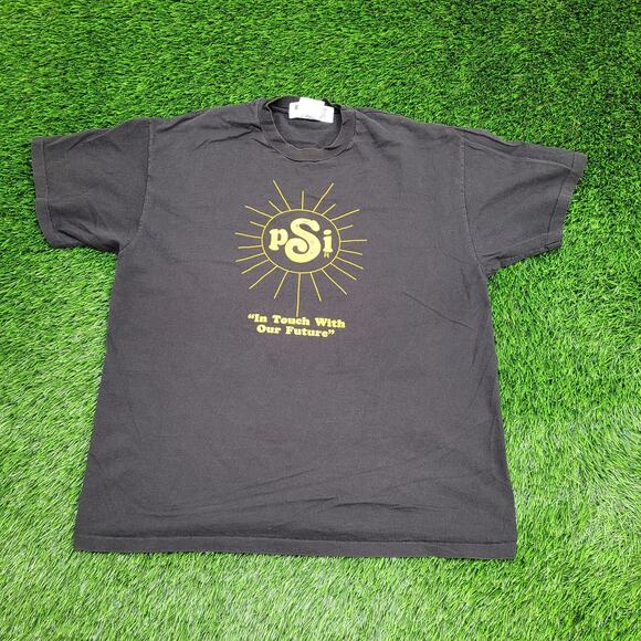 Vintage 90s Hanes Shirt Womens XL 22x26 Faded Black Slogan - Picture 1 of 12